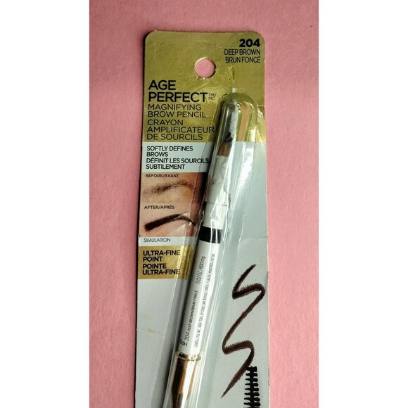 LOreal Age Perfect Magnifying Brow Pencil Deep Brown 204 Ultra-Fine Tip Blending - Picture 2 of 9